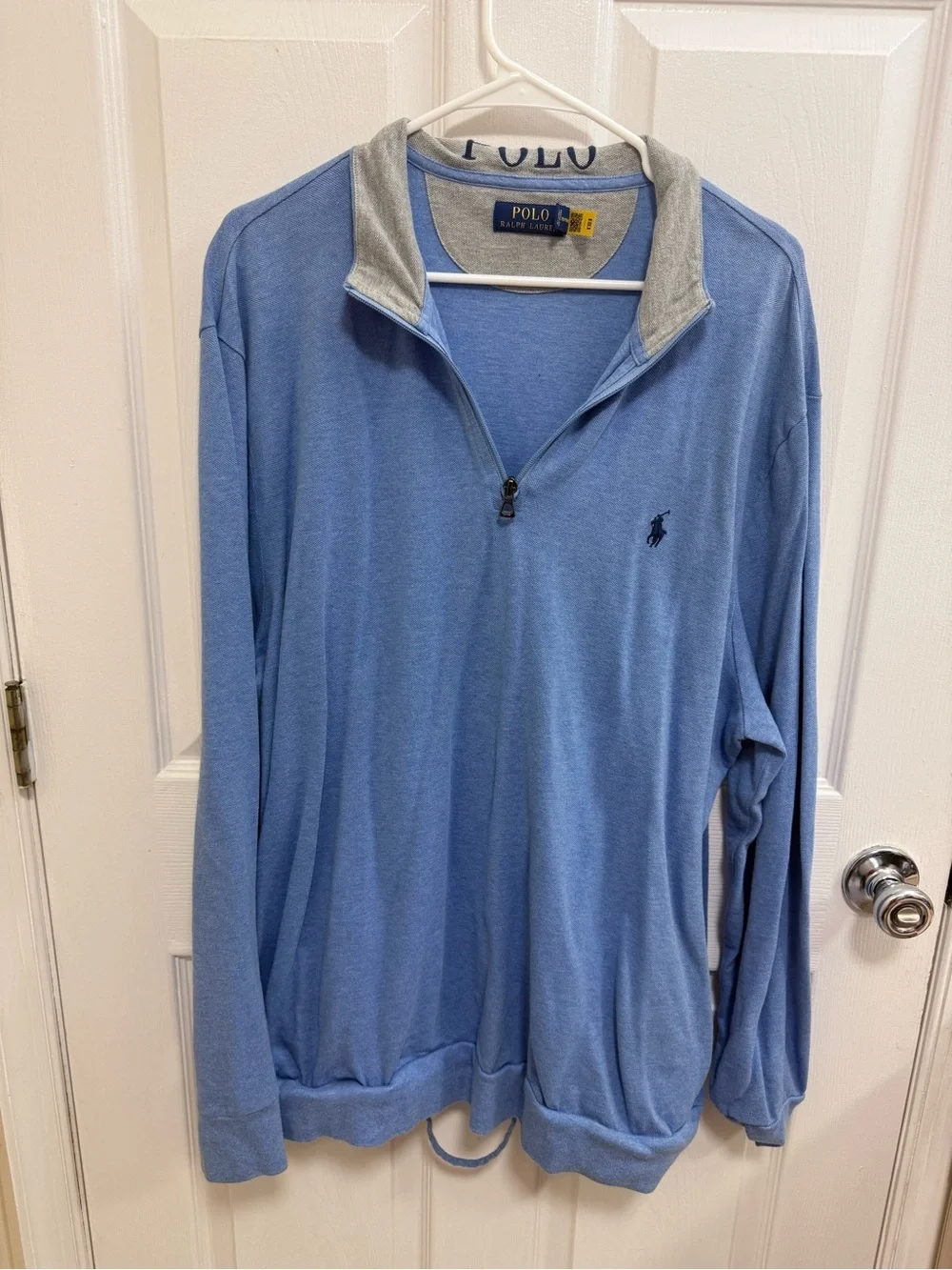 Polo Ralph Lauren Light Blue 1/4 Zip Pullover, Size XXL